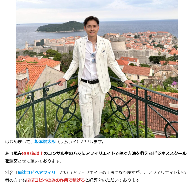 坂本桃太郎のPPCアフィリエイト 画像